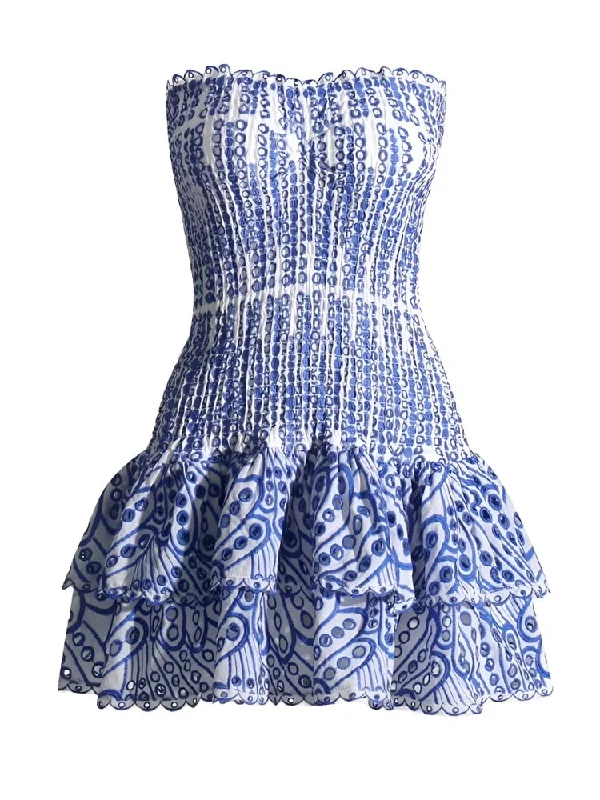 Mini dresses with cut - out details for a trendy lookCora Strapless Print Mini Dress - Blue Print Mini dresses with cut - out details for a trendy lookCora Strapless Print Mini Dress - Blue Print