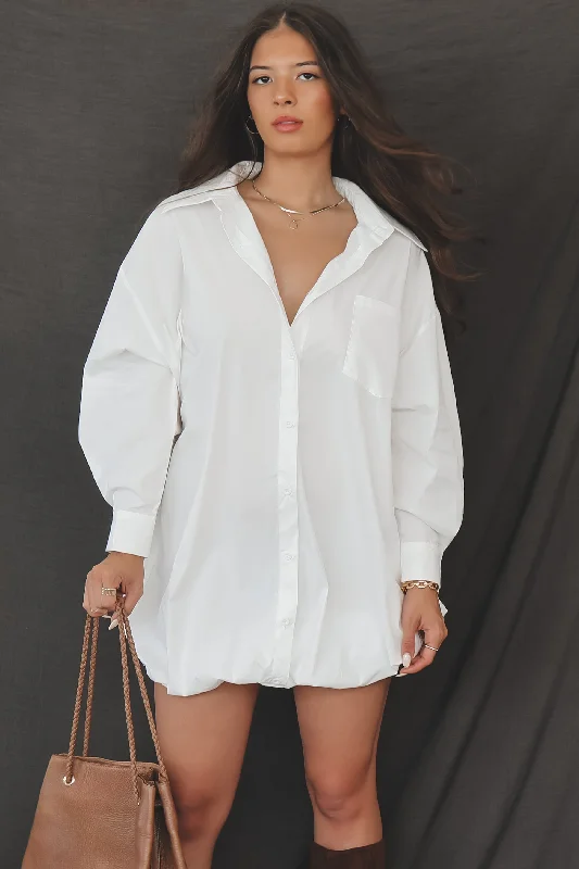 Mini dresses with abstract prints for an artistic lookDress Up Nice Bubble Button Up Shirt Dress