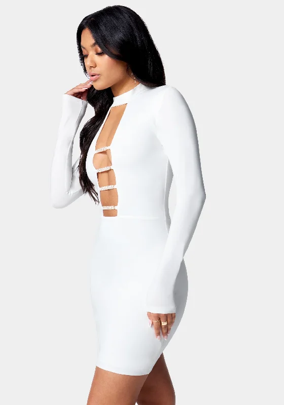 Mini dresses with tiered skirts for added volumeEmbellished Caged Dress