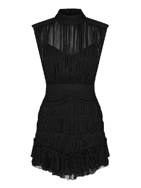 Velvet mini dresses for autumn weddingsLauren Sleeveless Vintage Mini Dress - Black