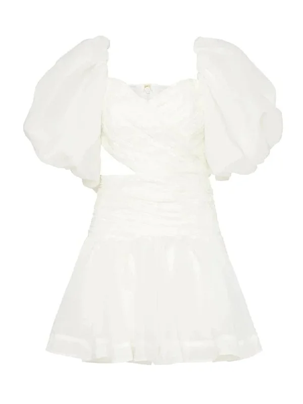 Linen mini dresses for a breathable summer optionMiriam V Neck Short Sleeve Mini Dress - White Linen mini dresses for a breathable summer optionMiriam V Neck Short Sleeve Mini Dress - White
