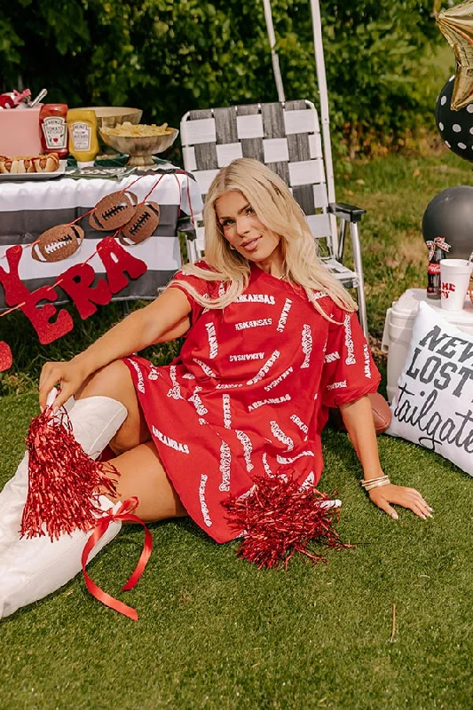 Mini dresses with gathered skirts for a voluminous effectSchool Spirit Sequin Embroidered Mini Dress in Arkansas Curves Mini dresses with gathered skirts for a voluminous effectSchool Spirit Sequin Embroidered Mini Dress in Arkansas Curves