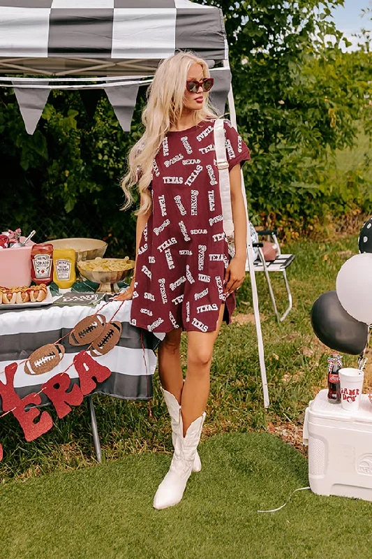 Mini dresses with empire waists for a flattering fitSchool Spirit Sequin Embroidered Mini Dress in Texas Maroon Mini dresses with empire waists for a flattering fitSchool Spirit Sequin Embroidered Mini Dress in Texas Maroon