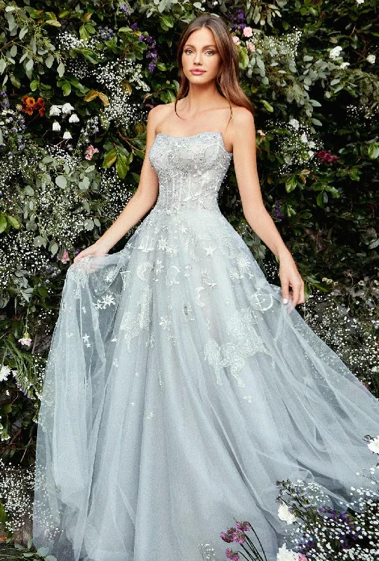 Wedding guest dresses with cut - out details and midi lengthsAndrea & Leo A0890 Strapless A-Line Prom Gown