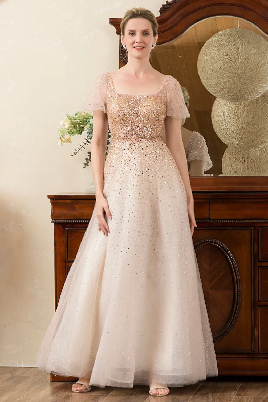 Cocktail dresses with a one - piece design and a statement bowBlush Beading A Line Sparkly Evening Wear Cocktail dresses with a one - piece design and a statement bowBlush Beading A Line Sparkly Evening Wear