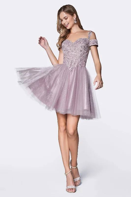 Mini cocktail dresses with a pleated bodice and a spaghetti - strap backCinderella Divine CD0132 Off Shoulder Short Prom Dress Sale Mini cocktail dresses with a pleated bodice and a spaghetti - strap backCinderella Divine CD0132 Off Shoulder Short Prom Dress Sale