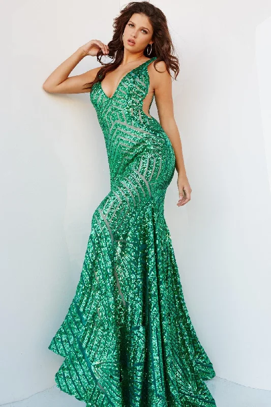 Printed wedding guest dresses with tropical motifs for beach weddingsJovani 24097 Long Sleeveless Formal Mermaid Prom Gown Printed wedding guest dresses with tropical motifs for beach weddingsJovani 24097 Long Sleeveless Formal Mermaid Prom Gown