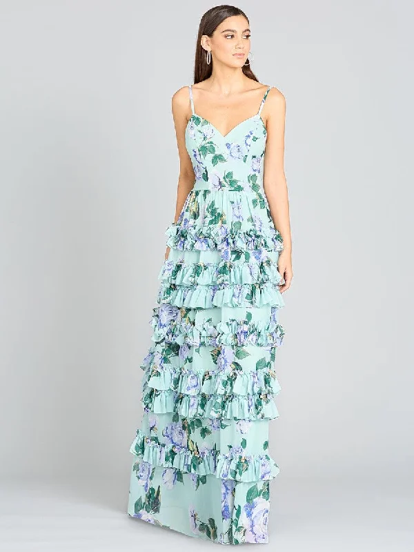Tea - length wedding guest dresses with polka dot patternsLara Dresses 29242 Long Spaghetti Strap Formal Dress Tea - length wedding guest dresses with polka dot patternsLara Dresses 29242 Long Spaghetti Strap Formal Dress