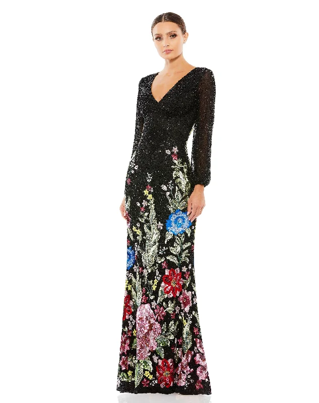 Velvet - trimmed wedding guest dresses in burgundy for a formal eventMac Duggal 5542 Long Formal Dress Velvet - trimmed wedding guest dresses in burgundy for a formal eventMac Duggal 5542 Long Formal Dress