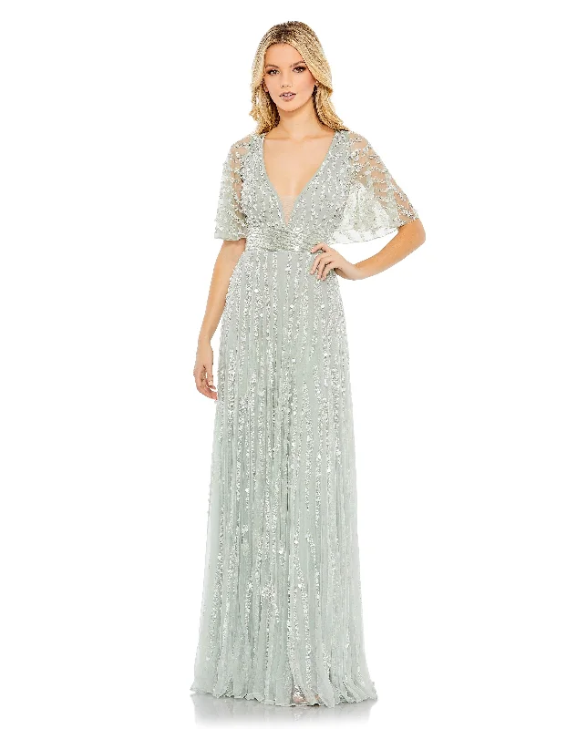Lace - and - tulle wedding guest dresses with sweetheart necklinesMac Duggal 93784 Long Formal Cape Sleeve Dress Lace - and - tulle wedding guest dresses with sweetheart necklinesMac Duggal 93784 Long Formal Cape Sleeve Dress