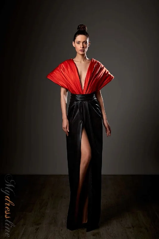 Formal dresses with pleated bodices and taffeta fabric for a traditional lookZiad Germanos ZG58 Formal dresses with pleated bodices and taffeta fabric for a traditional lookZiad Germanos ZG58