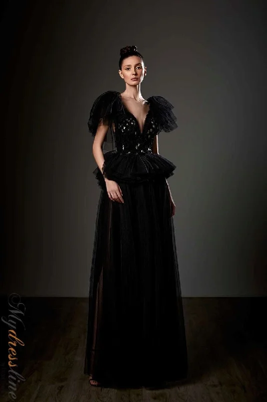 Prom dresses with keyhole backs and rhinestone - studded straps for a flirty lookZiad Germanos ZG72 Prom dresses with keyhole backs and rhinestone - studded straps for a flirty lookZiad Germanos ZG72