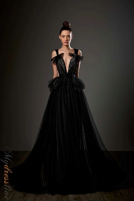 Long - train formal dresses in chiffon for a dramatic prom entranceZiad Germanos ZG73 Long - train formal dresses in chiffon for a dramatic prom entranceZiad Germanos ZG73