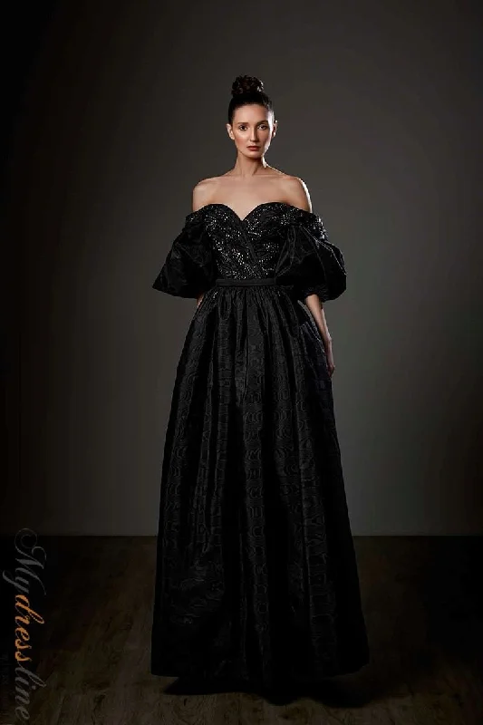 Formal dresses with ruffled skirts and bow accents for a charming prom appearanceZiad Germanos ZG75 Formal dresses with ruffled skirts and bow accents for a charming prom appearanceZiad Germanos ZG75