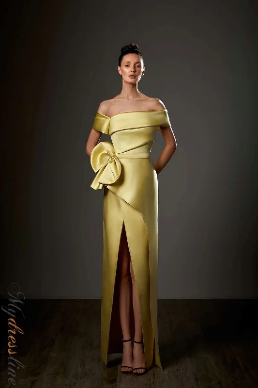Prom dresses with tiered lace skirts and off - the - shoulder necklines for a feminine and elegant formal affairZiad Germanos ZG82 Prom dresses with tiered lace skirts and off - the - shoulder necklines for a feminine and elegant formal affairZiad Germanos ZG82