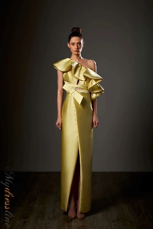 Prom dresses with gathered skirts and crystal - encrusted belts for a luxurious promZiad Germanos ZG83 Prom dresses with gathered skirts and crystal - encrusted belts for a luxurious promZiad Germanos ZG83