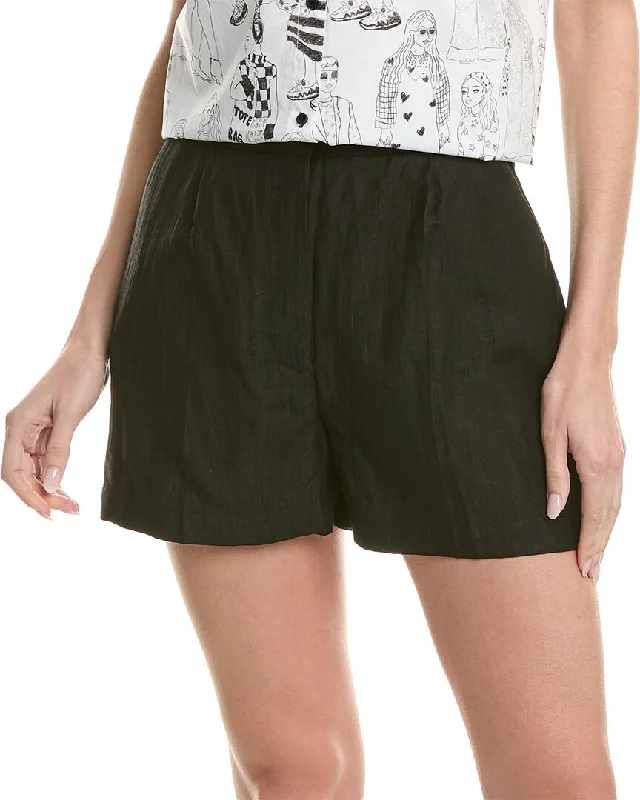 Stretchable Women Shorts for Maximum MobilityAlpha Studio Linen-Blend Short