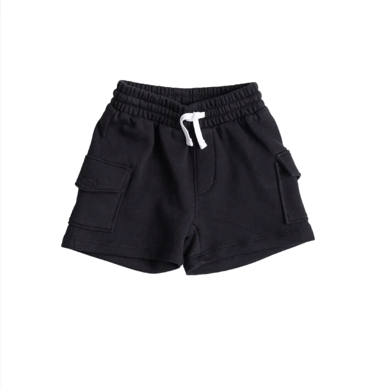 Linen Women Shorts for Breathable Comfort in Hot WeatherCargo Sweatshort - Black