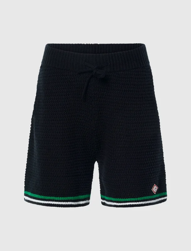 Embroidered Women Shorts with Intricate DesignsKNIT TENNIS SHORT