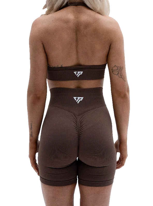 Belted Women Shorts to Enhance the WaistlineCORE SCRUNCH BIKE SHORTS - ESPRESSO
