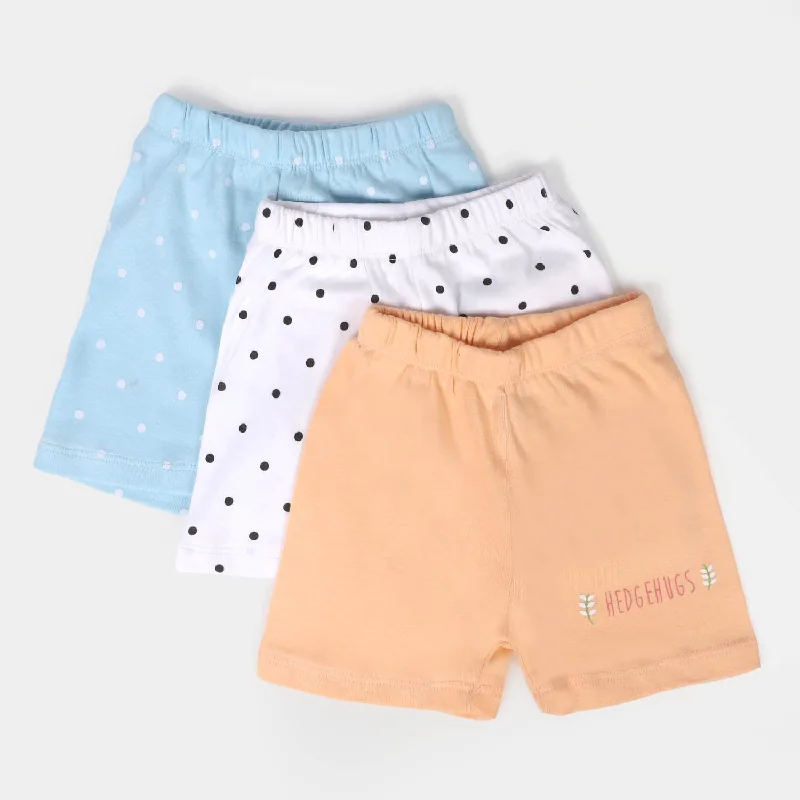 Bermuda Women Shorts for a Classic and Sophisticated LookInfant Girls Rib Short 3Pcs Hedge Hugs & Dots