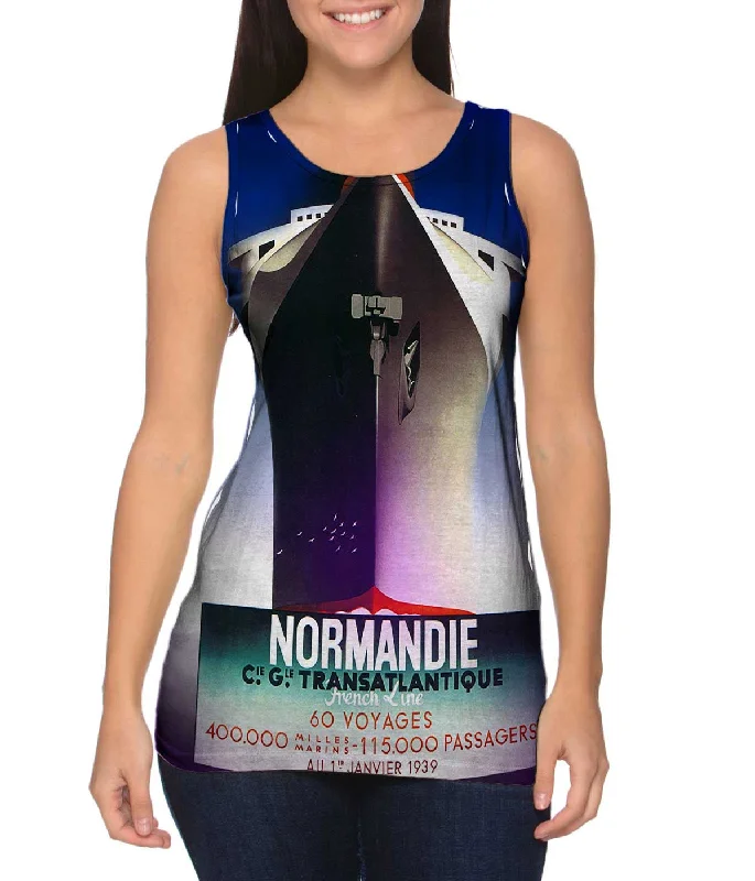 Women's Spaghetti Strap Tank Tops with Geometric PatternsNormandie Transatlantique 016 Women's Spaghetti Strap Tank Tops with Geometric PatternsNormandie Transatlantique 016