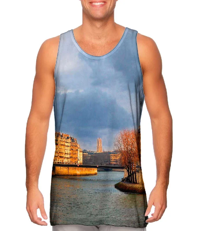 Women's Longline Tank Tops with Abstract PrintsNotre Dame Sundown View