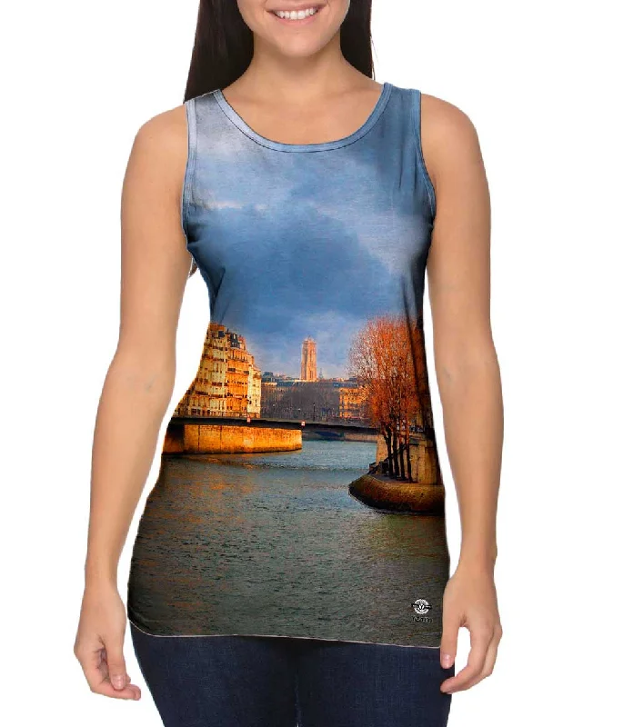 Plus Size Women's Glitter - Trimmed Tank Tops for Party NightsNotre Dame Sundown View Plus Size Women's Glitter - Trimmed Tank Tops for Party NightsNotre Dame Sundown View