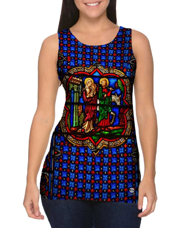 Plunge Neck Women's Seamless Tank Tops for a Smooth FitNotre Dame - "The Flight into Egypt" (1220) Plunge Neck Women's Seamless Tank Tops for a Smooth FitNotre Dame - "The Flight into Egypt" (1220)