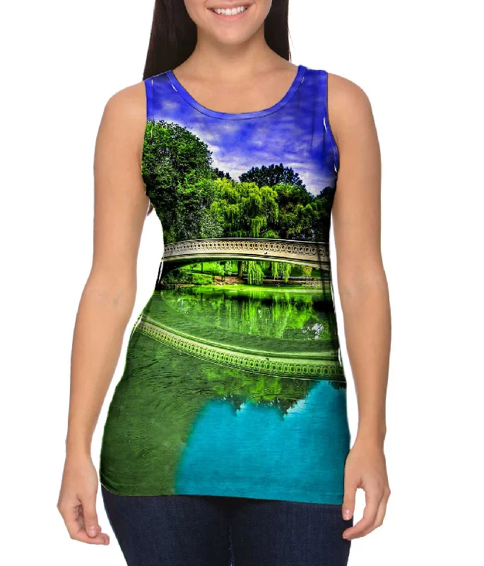 Plus Size Women's Criss - Cross Back Tank Tops in Neon ColorsNYC Bow Bridge