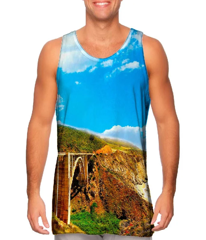 Plus Size Women's Side - Slit Tank Tops in Metallic ShadesOcean View By The Shore