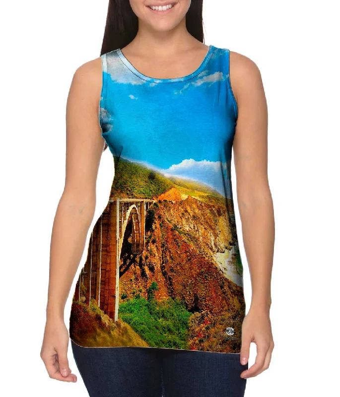 Crew Neck Women's Sustainable Tank Tops Made from Recycled MaterialsOcean View By The Shore Crew Neck Women's Sustainable Tank Tops Made from Recycled MaterialsOcean View By The Shore