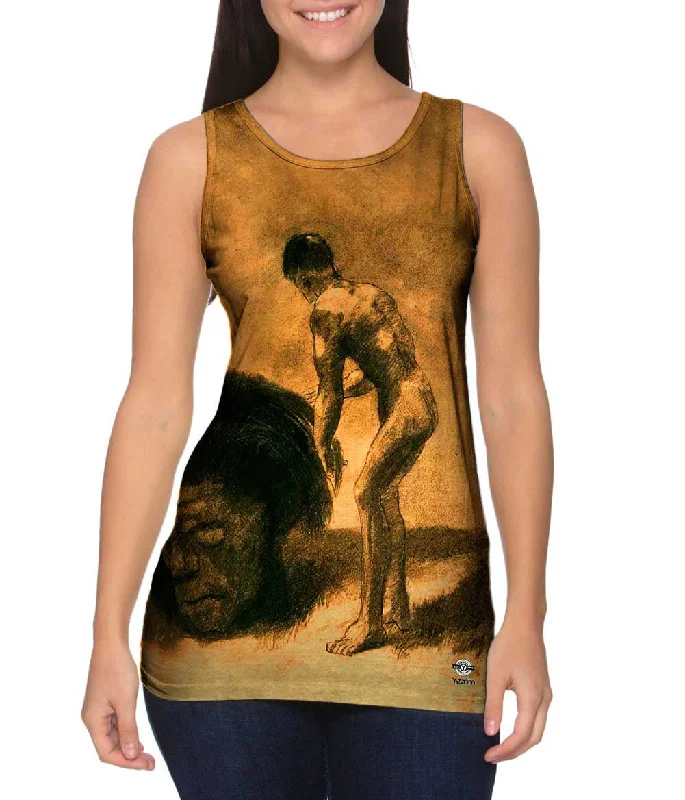 Plus Size Women's Criss - Cross Back Tank Tops in Neon ColorsOdilon Redon - "David And Goliath" (1875) Plus Size Women's Criss - Cross Back Tank Tops in Neon ColorsOdilon Redon - "David And Goliath" (1875)