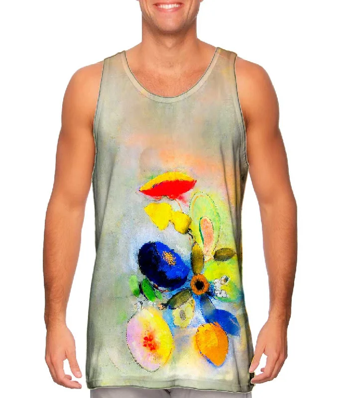 Crew Neck Women's Sustainable Tank Tops Made from Recycled MaterialsOdilon Redon - "Symbolism Flowers" Crew Neck Women's Sustainable Tank Tops Made from Recycled MaterialsOdilon Redon - "Symbolism Flowers"