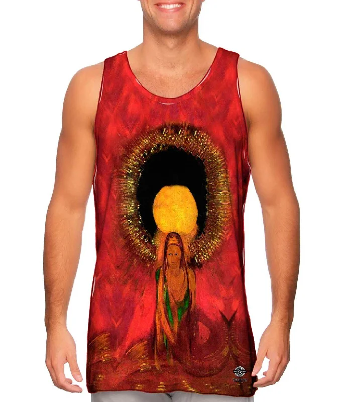 Women's Button - Down Tank Tops in Striped PatternsOdilon Redon - "The Flame Goddess of Fire" (1896) Women's Button - Down Tank Tops in Striped PatternsOdilon Redon - "The Flame Goddess of Fire" (1896)