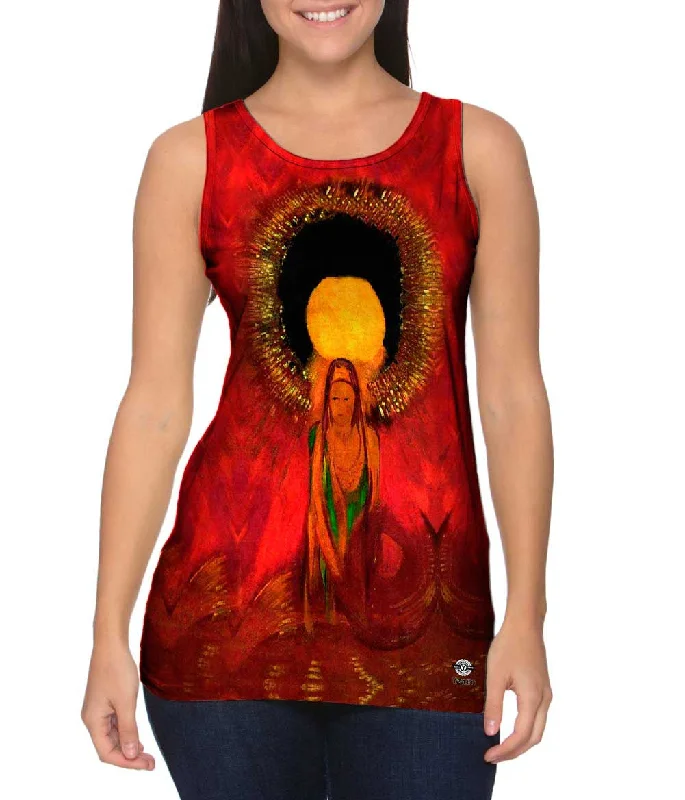 One - Shoulder Women's Rayon Blend Tank Tops for a Flowy LookOdilon Redon - "The Flame Goddess of Fire" (1896) One - Shoulder Women's Rayon Blend Tank Tops for a Flowy LookOdilon Redon - "The Flame Goddess of Fire" (1896)