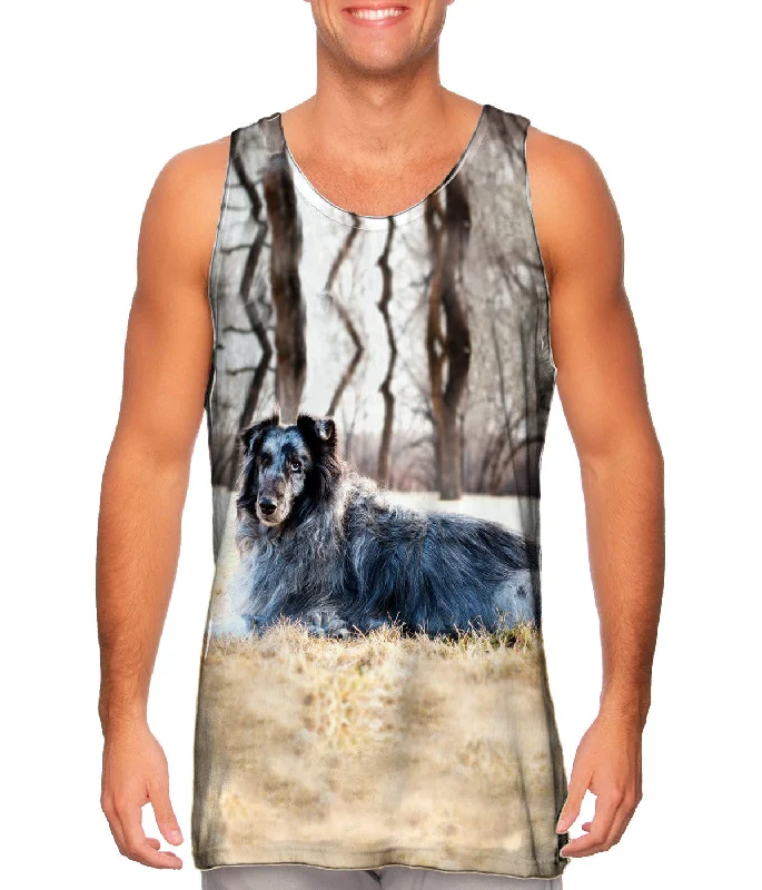 Halter Neck Women's Modal Blend Tank Tops for ComfortOld Grey Sheltie