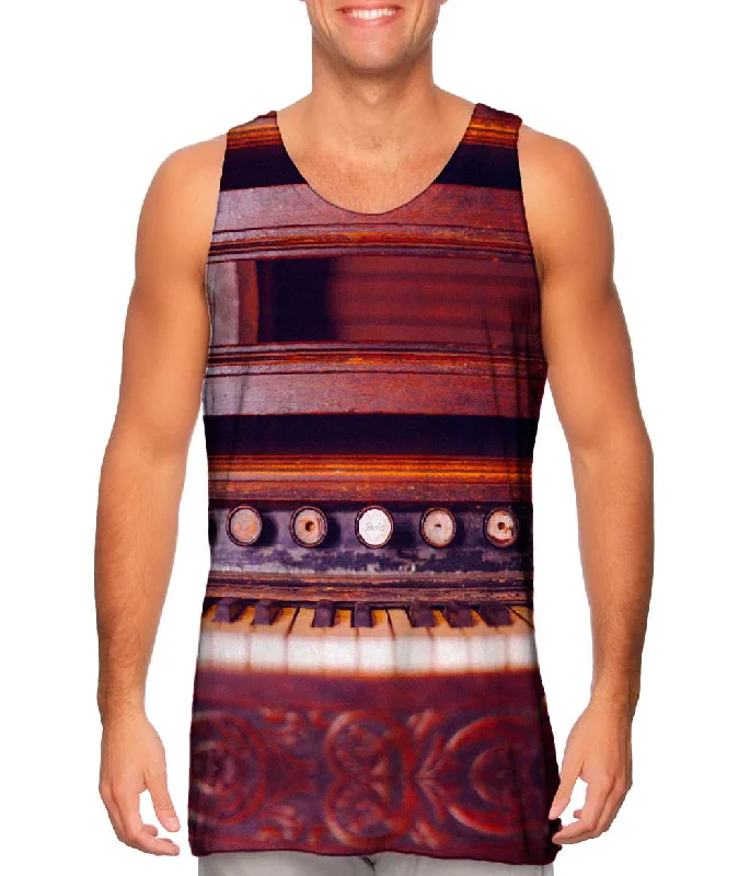 Plus Size Women's Side - Slit Tank Tops in Metallic ShadesOld Rustic Organ Piano