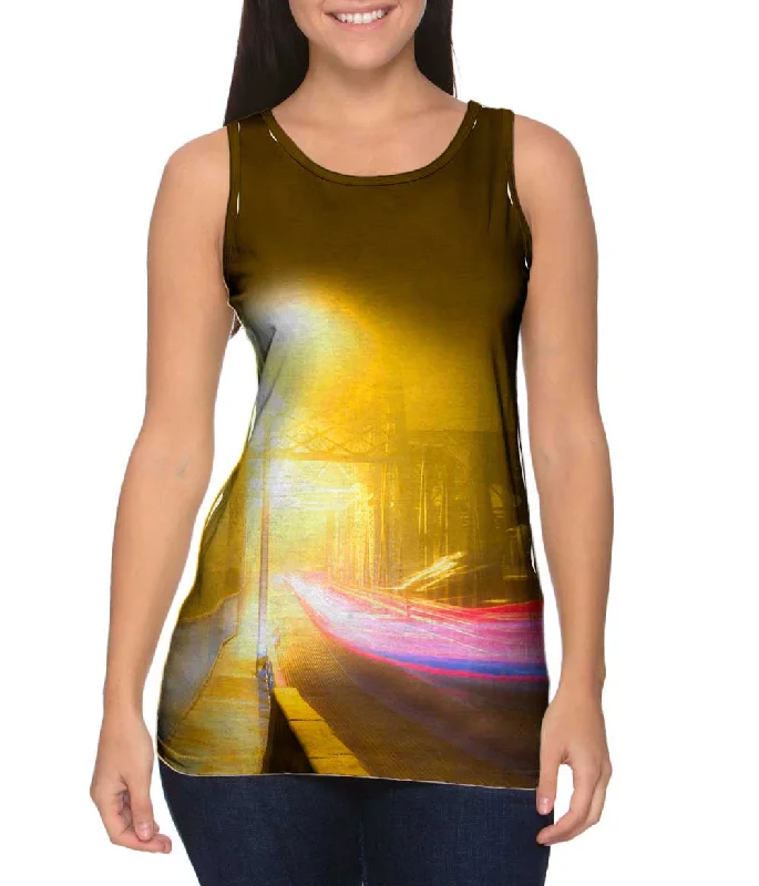 Women's Cropped Tank Tops with Vintage Band LogosOld Skeena Bridge