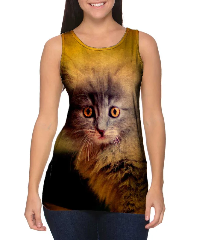 Plus Size Women's Embroidered Tank Tops in Boho StylesOldie Kitten