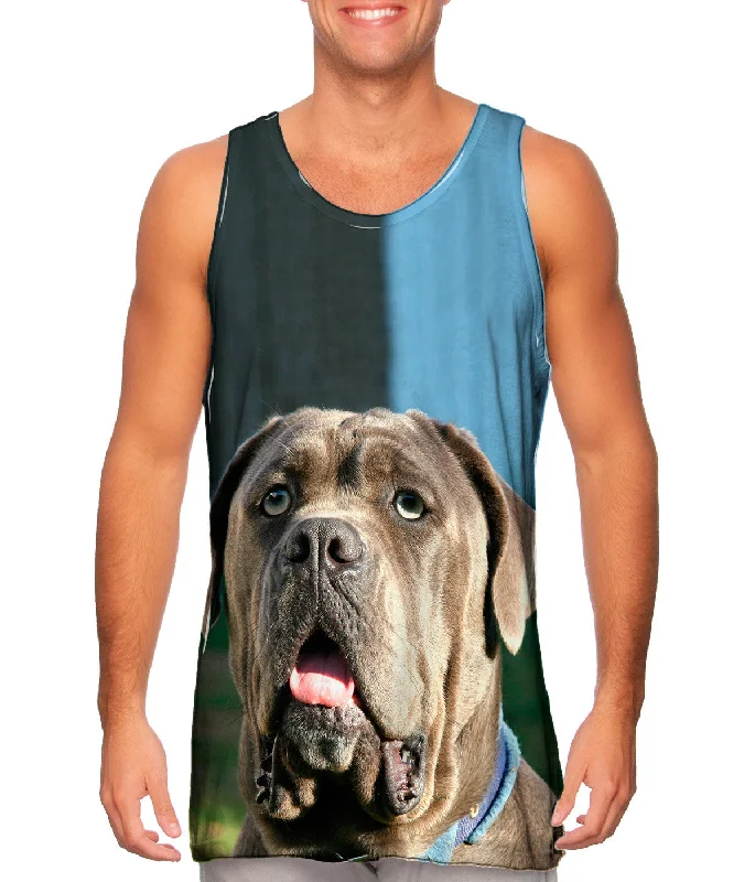 Plus Size Women's Glitter - Trimmed Tank Tops for Party NightsOmg Green Eyed Mastiff