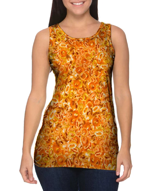 Women's Spaghetti Strap Tank Tops with Geometric PatternsOnion Ring Feast