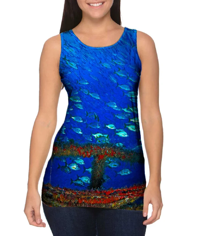 Women's Cropped Tank Tops with Vintage Band LogosOpen Window Underwater