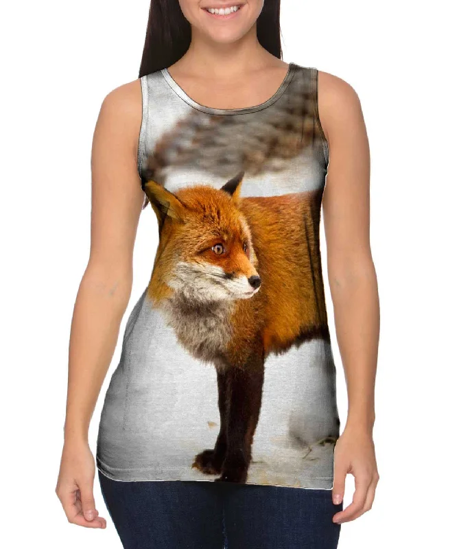 V - Neck Women's Moisture - Wicking Tank Tops for RunningOrange Fox