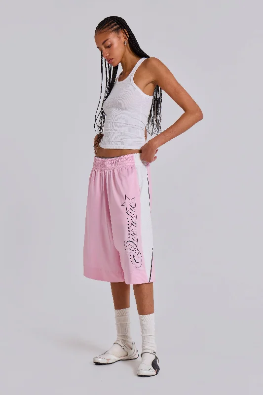 Belted Women Shorts to Enhance the WaistlinePink Overdue Basketball Shorts