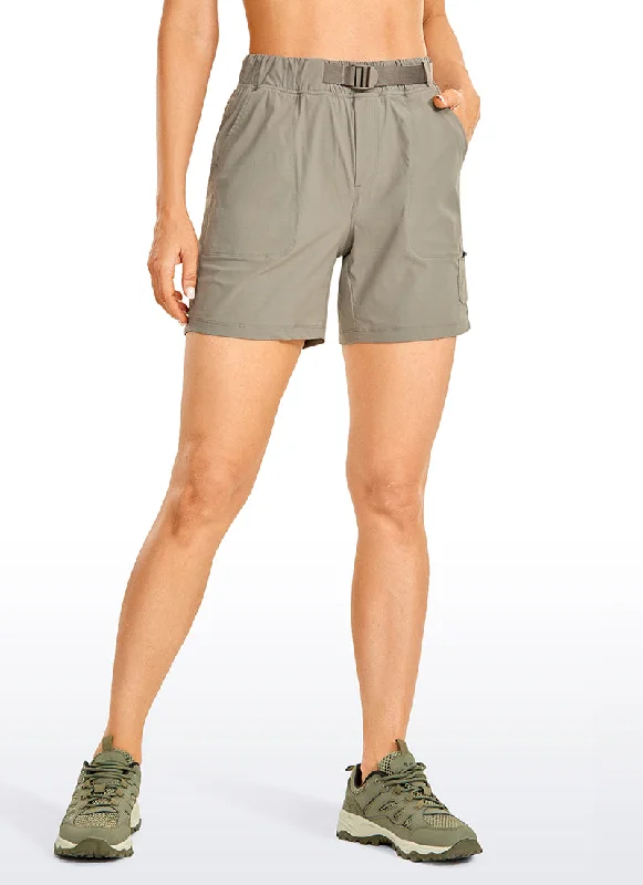 Twill Women Shorts with a Smooth Texture and DurabilityRipstop Mid-Rise Hiking Shorts with Belt 6'' Twill Women Shorts with a Smooth Texture and DurabilityRipstop Mid-Rise Hiking Shorts with Belt 6''