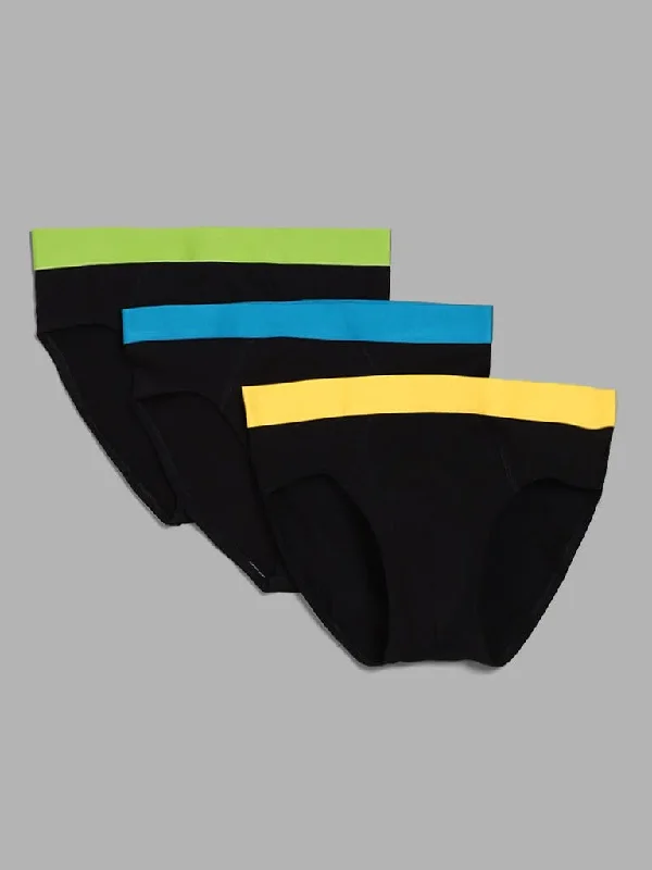 Embroidered Women Shorts with Intricate DesignsWES Lounge Black Cotton Briefs - Pack of 3 Embroidered Women Shorts with Intricate DesignsWES Lounge Black Cotton Briefs - Pack of 3
