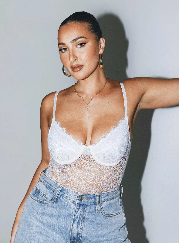 Neon Bodysuits to Stand Out at PartiesAbele Bodysuit White