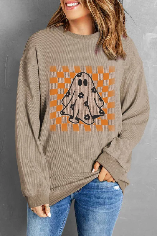 Long - Sleeve Bodysuits for Cold Weather LayeringGhost Round Neck Long Sleeve Sweatshirt
