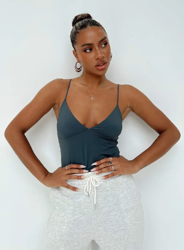Printed Bodysuits with Floral Patterns for a Feminine VibeHenwick Bodysuit Steel